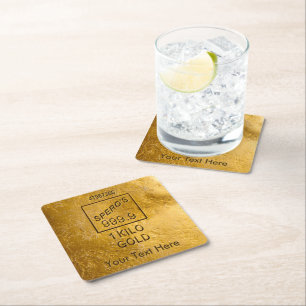 Gold Bar Rechteckiger Pappuntersetzer