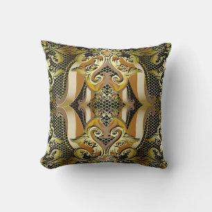 Gold Barock Luxus 3D Vintage nahtlose Muster. L Kissen