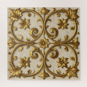 Gold Barock Verzierte Filigranarbeit Puzzle