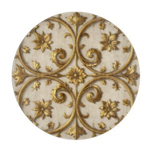 Gold Barock Verzierte Filigranarbeit Schneidebrett