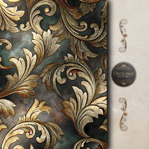 Gold Barocke Rollen Dekoration Seidenpapier