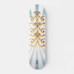 Gold Baroque Muster Skateboarddecke Skateboard