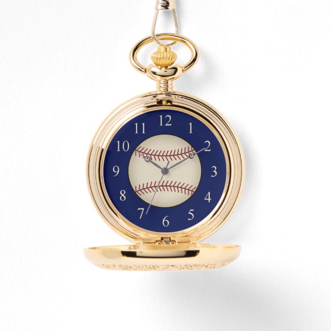 Gold Baseball Pocket Watch Armbanduhr (Vorderseite)