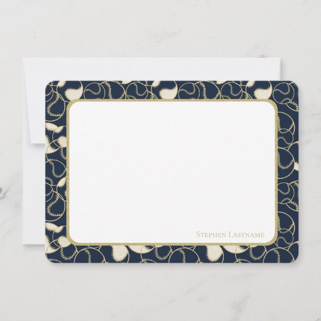 Gold Baseball Softball Vielen Dank für Ihre Flachk Dankeskarte (Vorderseite)