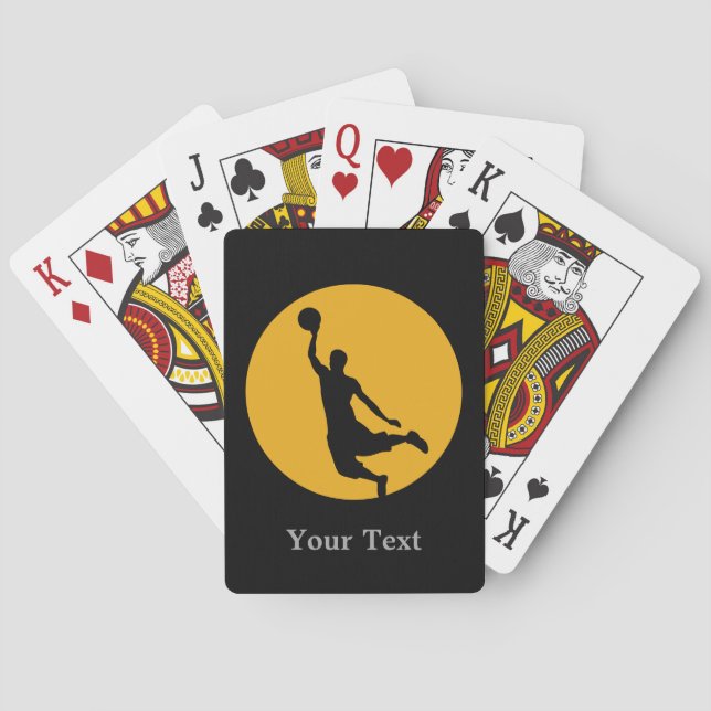 Gold Basketball Circle Personalisiert Spielkarten (Rückseite)