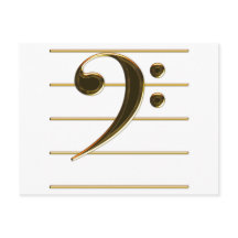 Gold Bass Clef Musiknote