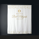 Gold Bat Bar Mitzvah Foto Hintergrund Wandteppich<br><div class="desc">Bat oder Bar Mitzvah Foto Stand Hintergrund mit delikaten Goldstaubkonfetti,  können Sie mit Ihren speziellen Informationen in schicken Goldtext personalisieren. Entwickelt von Thisisnotme©</div>