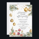 Gold Baubles Weihnachten nach dem Party Einladung<br><div class="desc">EDITABLE Gold Baubles Weihnachten nach der Party Einladung Eleganter Cocktail Wein Champagner Drinks nach dem Party Einladung Hochzeitsfeier Party Einladung</div>