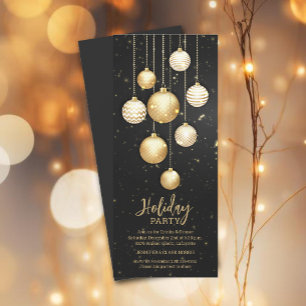 Gold Baubles Weihnachtsbaum Einladung
