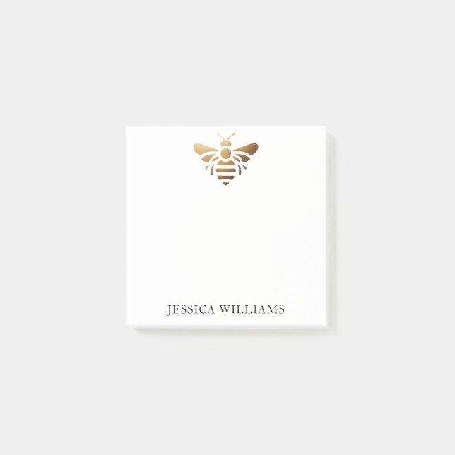 Gold Bee Individuelle Name Personal Post-it Klebezettel (Vorderseite)
