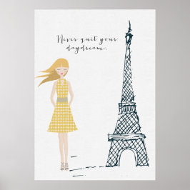 Gold "Beenden Sie Ihren Traum nie" Zitat-Poster Poster