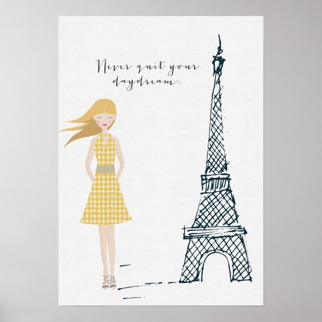 Gold "Beenden Sie Ihren Traum nie" Zitat-Poster Poster (Vorne)