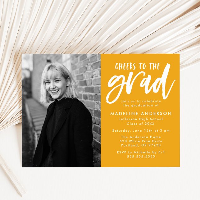 Gold | Beifall zur Grand Script Graduation Party Einladung (Von Creator hochgeladen)