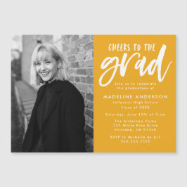 Gold | Beifall zur Grand Script Graduation Party Magneteinladung