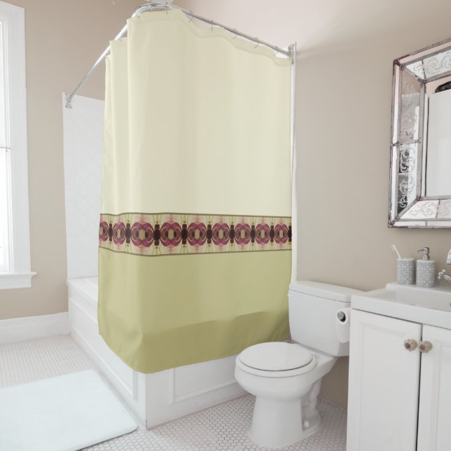 Gold Beige Burgundy Duschvorhang (Beispiel)