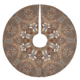 Gold Beige Dekoratives Holiday Tree Skirt Polyester Weihnachtsbaumdecke