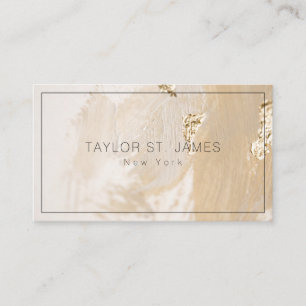 Gold Beige Paint Spritzer Business Card Visitenkarte
