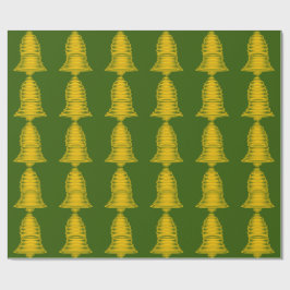 Gold Bell Green Wrapper Geschenkpapier