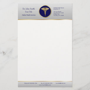 Gold Beruflich Blue Medical Caduceus Briefpapier