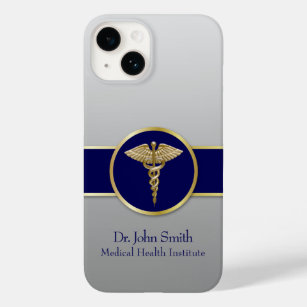 Gold Beruflich Caduceus Medical Blue Case-Mate iPhone 14 Hülle