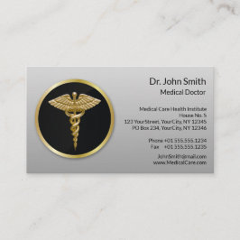 Gold Berufliche medizinische Caduceus Terminkarte