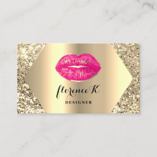 Gold Berufliches Permanentes Makeup Artist Pink Visitenkarte