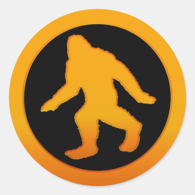 Gold Bigfoot Runder Aufkleber (Vorderseite)