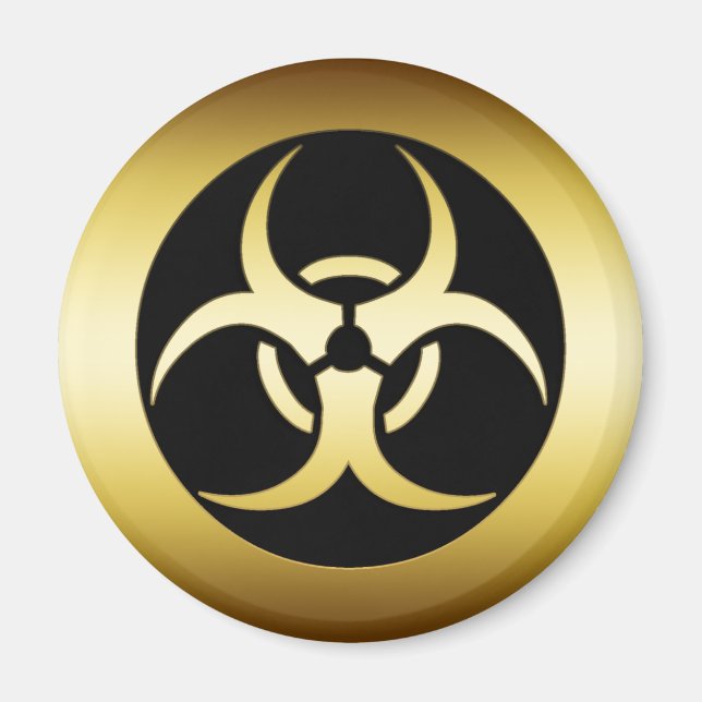 GOLD BIO-HARZARD SYMBOL MAGNET (Vorne)