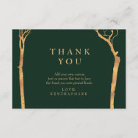 Gold Birch Tree Vielen Dank Karten