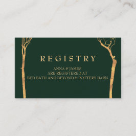 Gold Birch Tree Wedding Registrierungskarte Begleitkarte