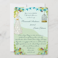 Gold Birdcage Bunting Garden Brautparty Einladung