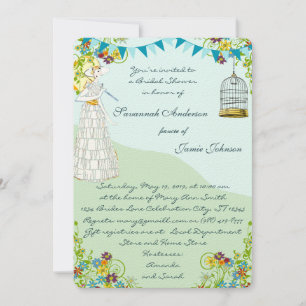 Gold Birdcage Bunting Garden Brautparty Einladung
