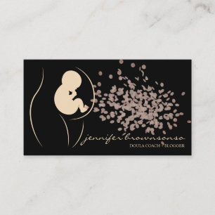 Gold Birth Coach Pregnant Simple Baby Doula Visitenkarte