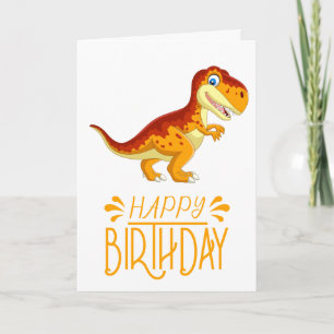 Gold Birthday Dinosaur Karte