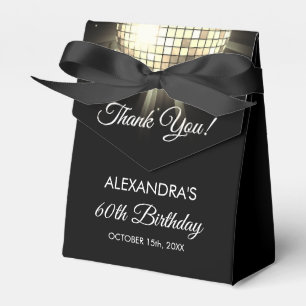 Gold Birthday Party 70's Disco Ball Vielen Dank Geschenkschachtel