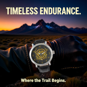 Gold Bison in Sonnenbrillen Illustration Armbanduhr