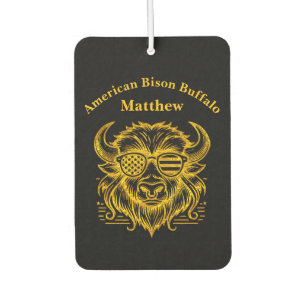 Gold Bison in Sonnenbrillen Illustration Autolufterfrischer