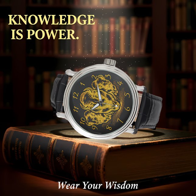 Gold Bison Stampede im Wilden Prärien Armbanduhr (Von Creator hochgeladen)