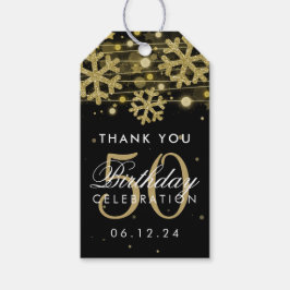 Gold Black 50. Geburtstag Vielen Dank Winter Glitz Geschenkanhänger