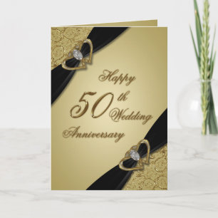 Gold Black 50. Hochzeitstag Karte