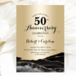 Gold Black 50 Jahre alt Einladung<br><div class="desc">Gold und schwarzer Marmor Einladung zum 50-jährigen Jubiläum. Elegantes formales Design mit agatem Marmorhintergrund,  Imitats Glitzer Gold und Typografie Skript-Schriftart. Die trendige Einladungskarte eignet sich perfekt für ein stilvolles Hochzeitsfest. Gedruckte Zazzle-Einladungen oder Sofortdownload digitaler Druckvorlage.</div>