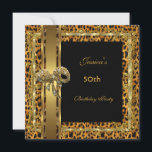 Gold Black 50th Birthday Animal Wild Elegant 5 Einladung<br><div class="desc">Leopard Gold Black 50th Birthday Animal Wild Elegant Classy Jeden Anlaß Party zum Geburtstag</div>