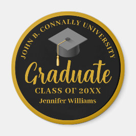 Gold Black Abschluss Personalisiert 2025 Graduate Magnet