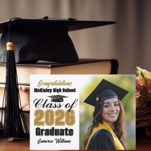 Gold Black Absolvent des Jahrgangs 2026 Foto Absch Ankündigung
