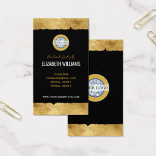 Gold Black Add Your Logo Business Cards