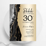 Gold Black Agate Überraschung 30. Geburtstag Einladung<br><div class="desc">Schwarz und Gold überraschen die Party Einladung zum 30. Geburtstag. Elegantes modernes Design mit Gesteinsgeode-Hintergrund aus Stein,  Imitate Glitzer Gold und Typografie Drehbuch Schriftart. Die trendige Einladungskarte eignet sich perfekt für eine stilvolle Damenfeier. Gedruckte Zazzle Einladungen oder Sofortdownload digitalen druckbaren Vorlage.</div>