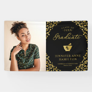 Gold Black Apotheke Schulabschlussfoto Banner