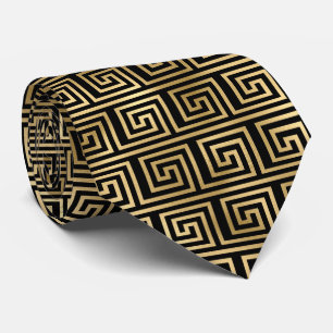 Gold black art deco tiled pattern krawatte