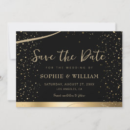 Gold & Black Beautiful Elegante Hochzeit Save The Date