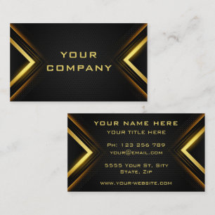Gold Black Beruflich Business Card Visitenkarte